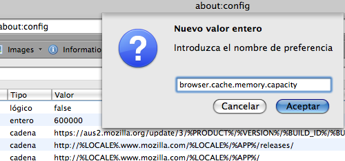 Cache de Firefox