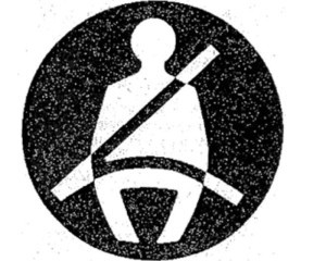 Pictograma indicativo del uso obligatorio del cinturón de seguridad en los asientos de los vehículos destinados al transporte de personas de más de nueve plazas, incluido el conductor, en los que figure el mismo