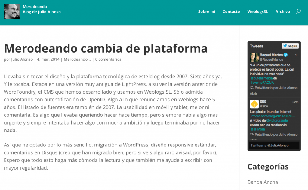 Nuevo diseño Merodeando