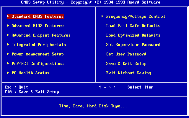 BIOS screenshot