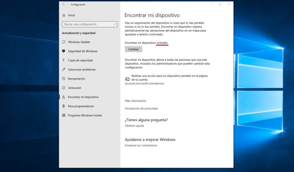 encontrar dispositivo windows