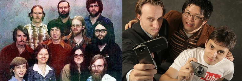 emprendedores microsoft 1978 vs youtube 2005