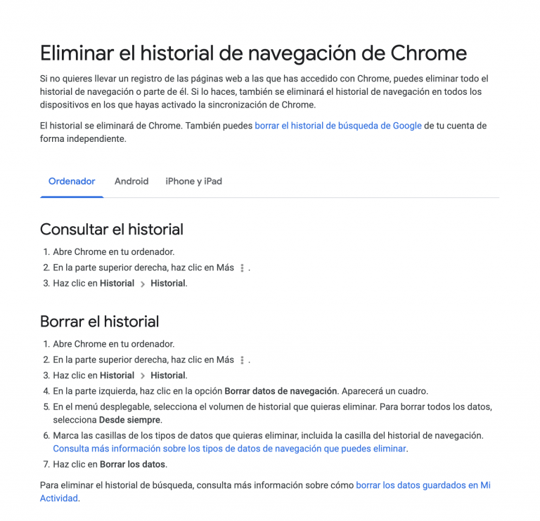 Así puedes borrar tu historial de búsqueda sin dejar ni rastro Nobbot