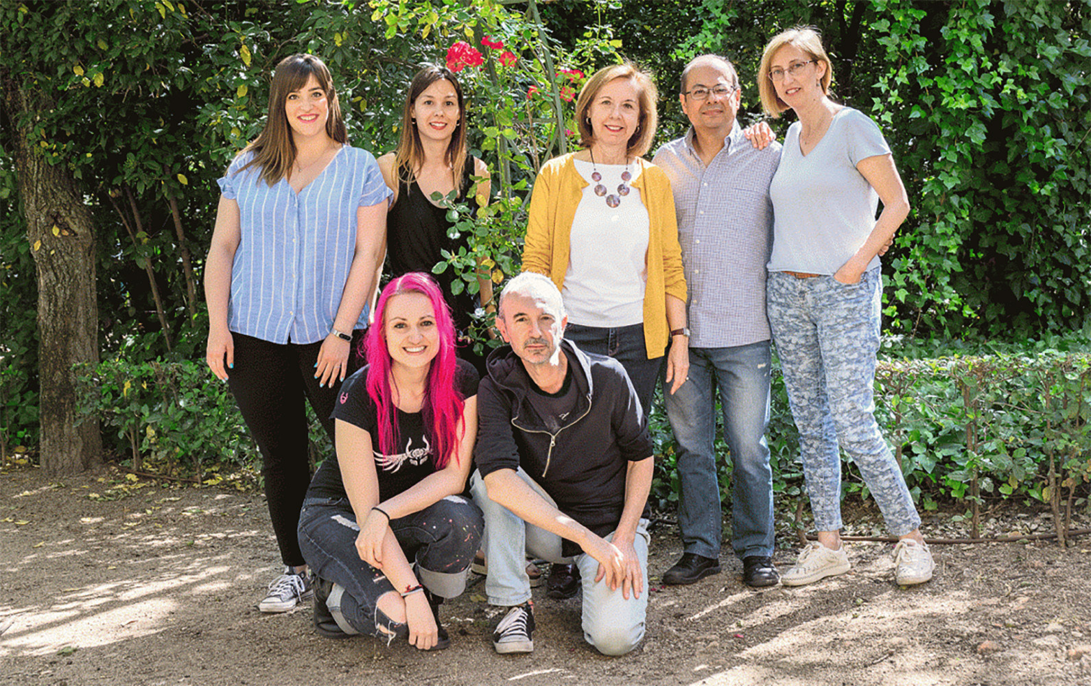 Sagrario Ortega, en el centro, y su equipo de la Unidad de Edición Genómica en Ratón. /Amparo Garrido / CNIO