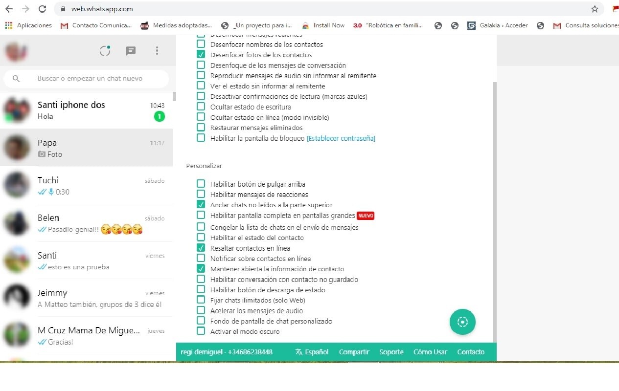 Cómo saber qué contactos de WhatsApp están en línea