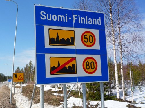 Límites de velocidad en la frontera entre Finlandia y Rusia