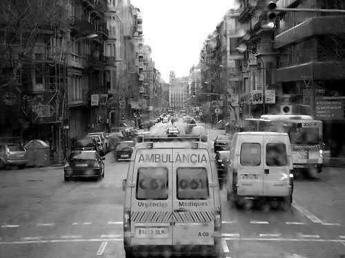 Una ambulancia