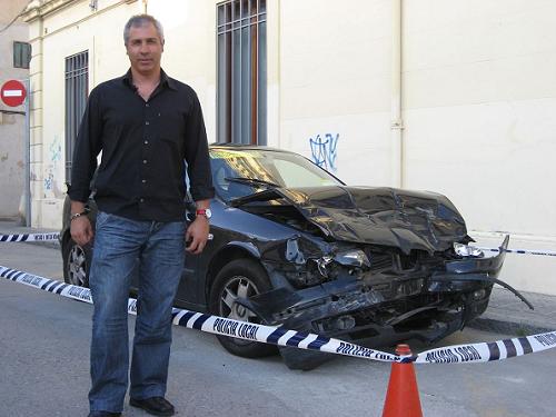 Miquel Bort, momentos antes de la conferencia sobre seguridad vial celebrada en Canet de Mar el 15 de mayo de 2009