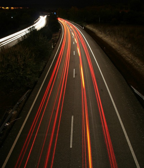 Un cambio de carril a la izquierda, correctamente indicado