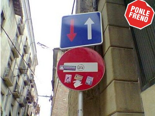 Prioridad de paso respecto al sentido contrario en una calle con entrada prohibida, en Vic