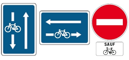 Señales para bicicletas en Francia