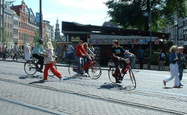 Circulación en el centro de Amsterdam