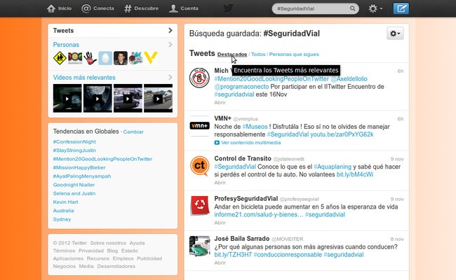 Seguridad Vial en Twitter