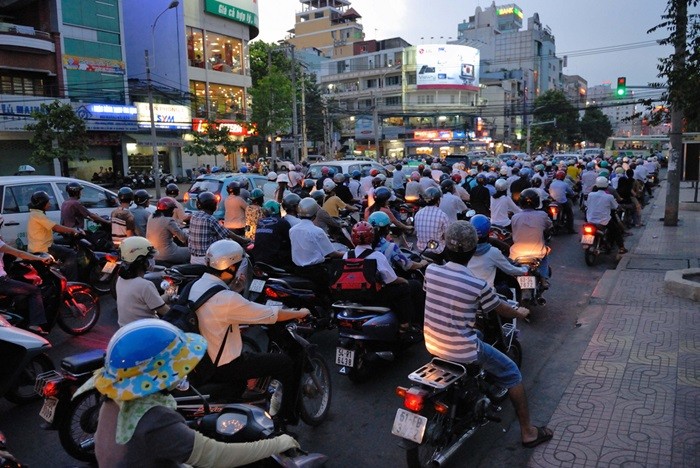 Caos de motocicletas