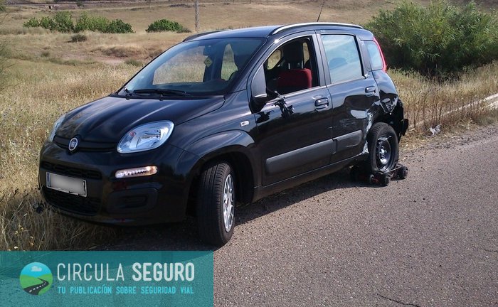 El coche de Juan Carlos, tras el accidente