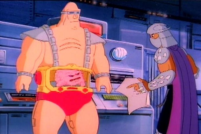 El enemigo de las tortugas ninja, Krang, controlaba su cuerpo mecánico mediante una Interfaz cerebro-ordenador caricaturizada.