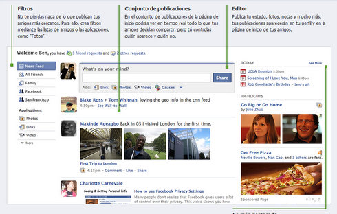 Nuevo diseño de Facebook