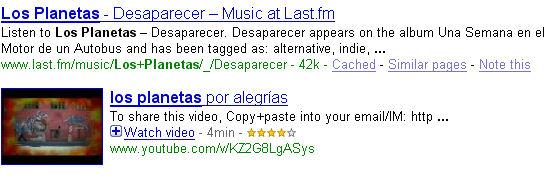 Los planetas en Google