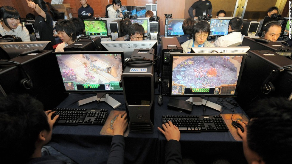 Jóvenes coreanos en un PC Bang.