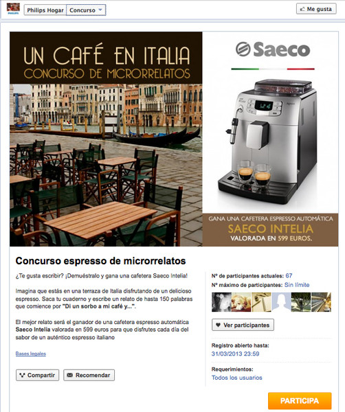 Concurso microrrelatos de Saeco