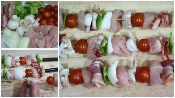 brochetas pasos