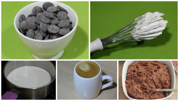 mousse de café y chocolate