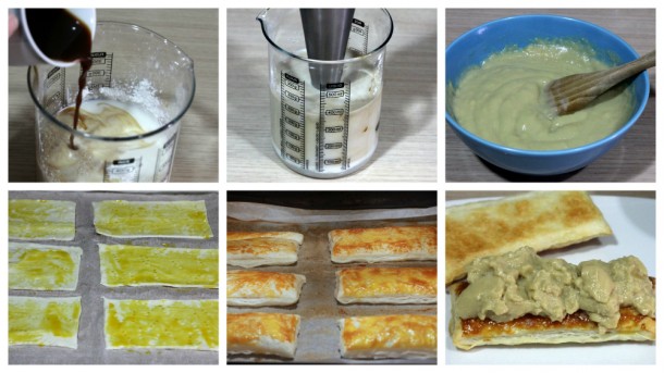 hojaldre relleno de crema de café pasos