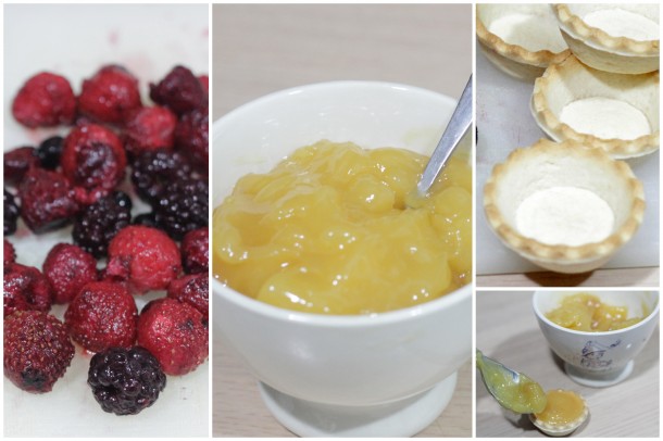 Tartaletas de limón exprés con frutos rojos