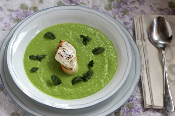 cenas saludables crema de guisantes