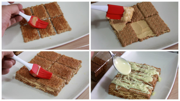tarta de galletas y crema de cafe