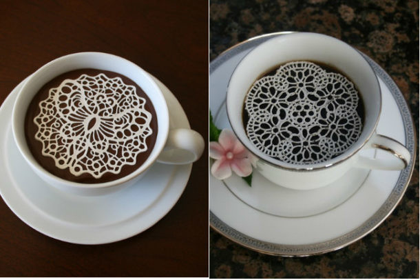 Café con azucarillos de encaje