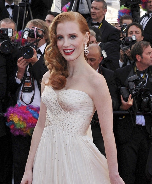 Actress Jessica Chastain during the premiere of 'Madagascar 3' at the 65th Cannes film festival, in Cannes, southern France, on May 18, 2012.