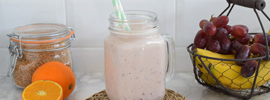 receta batido platano uva