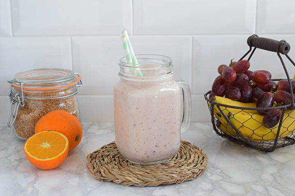 receta batido platano uva