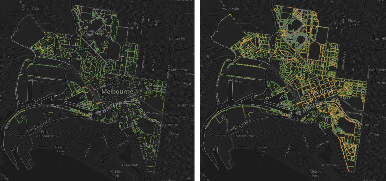 Melbourne antes y después - adopta un árbol