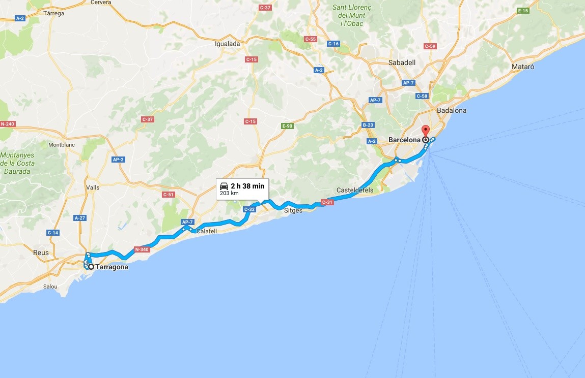 Ruta de Barcelona a Tarragona ¿qué podemos ver?